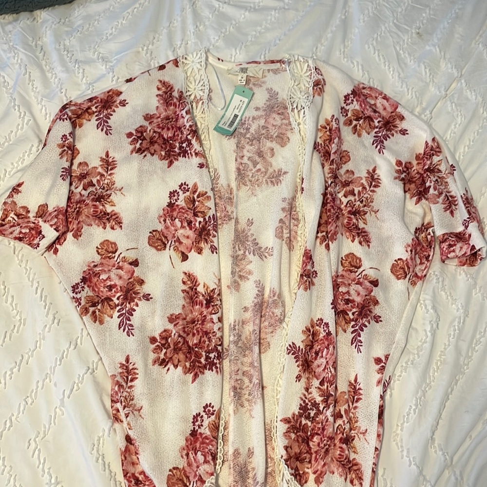 PINQUE Crochet Trimmed Cardigan -NWT